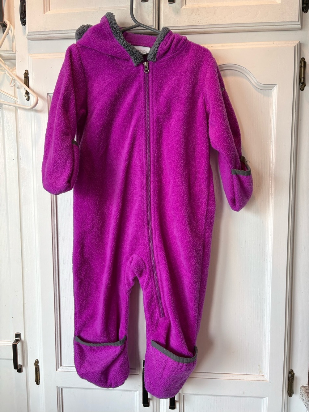 Columbia Bright Magenta Hooded Fleece One-Piece